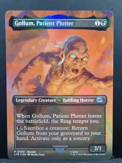 MTG - Gollum, Patient Plotter Foil Borderless Lord of the Rings Magic Near Mint - Image 1