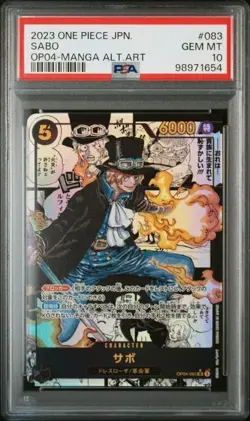 One Piece PSA 10 Sabo #OP04-083 Kingdoms of Intrigue Manga Alt Art 2023 Japanese - Image 2