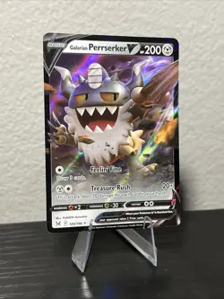 Pokemon TCG Galarian Perrserker v Collectible Trading Card 129/196 - Image 2