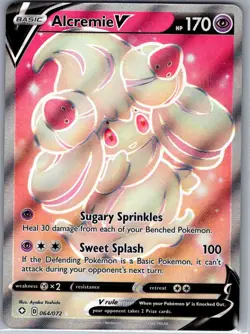 Alcremie V (Full Art) 064/072 Shining Fates - Pokemon Card - NM - Image 1