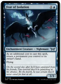 MTG Fear of Isolation U Duskmourn: House of Horror 58 LP - Image 1