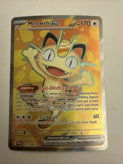 Pokemon Meowth EX Full Art Foil Rare Basic Card POR 107/088 💥 💥 PACK FRESH💥💥 - Image 1