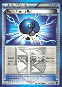 Team Plasma Ball (Team Plasma) 105/116 Plasma Freeze Lightly Played Pokemon Card - Image 1