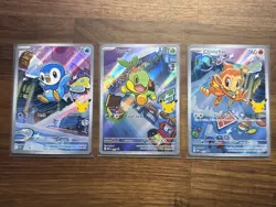 Pokemon First Partner Illustration Rare Turtwig Chimchar Piplup 30th Anniversary - Image 1