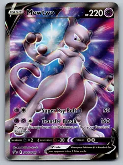 Mewtwo V SWSH229 Holo Promo Sword & Shield Promo Pokemon Heavily Played - Image 1