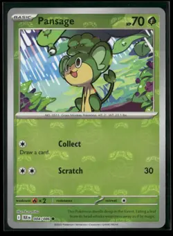 Pansage (Master Ball Pattern) 004/086 Holo Common Black Bolt Pokemon NM/M - Image 1
