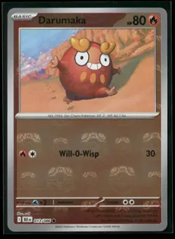 Darumaka (Master Ball Pattern) 013/086 Holo Common Black Bolt Pokemon NM/M - Image 1