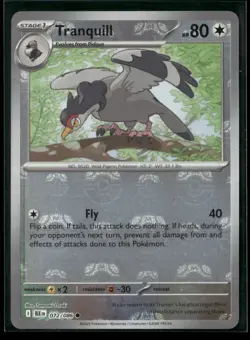 Tranquill (Master Ball Pattern) 072/086 Common Black Bolt Pokemon NM/M - Image 1