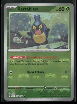 Karrablast (Master Ball Pattern) 009/086 Common Black Bolt Pokemon NM/M - Image 1