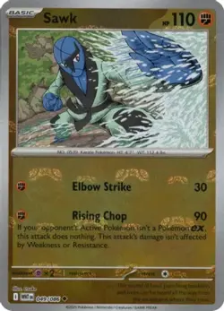 Sawk (Master Ball Pattern) 049/086 Holo Uncommon White Flare Pokemon NM/M - Image 4