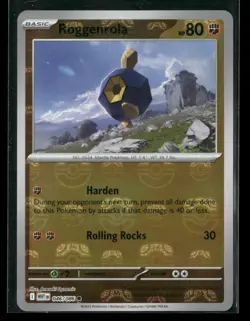 Roggenrola (Master Ball Pattern) 046/086 Common White Flare Pokemon NM/M - Image 1