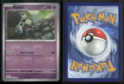 Golett (Master Ball Pattern) 042/086 Common Black Bolt Pokemon NM/M - Image 3