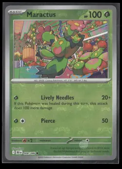 Maractus (Master Ball Pattern) 008/086 Holo Common Black Bolt Pokemon NM/M - Image 1
