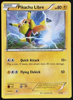Pokemon Pikachu Libre (Non-Holo) XY Trainer Kit:Pikachu Libre & Suicune 14/30 LP - Image 1