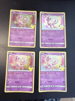 4 x Pokemon TCG Mew 11/25 - Holo Rare - Celebrations 25th Anniversary - NM - Image 1