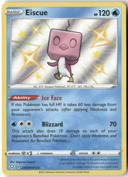 Eiscue, Pokemon Shining Fates: Shiny Vault Shiny Holo Rare, SV035/SV122 NM - Image 1