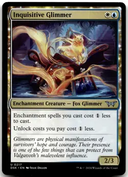 MTG Inquisitive Glimmer U Duskmourn: House of Horror 217 LP - Image 1