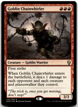 MTG Goblin Chainwhirler R Dominaria 129 LP - Image 1