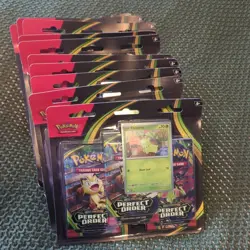10 X Pokemon TCG Mega Evolution Perfect Order 3 Pack Booster Blister Pack - Image 1
