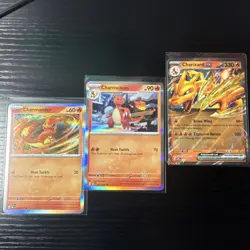 Pokemon Charmander Charmeleon Charizard GX Holo 9/68 SM211 Lot of 3 - Image 1