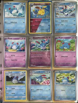 Pokemon Card Species Set Lot - 9x Unique Cards / Marill Family - Image 1