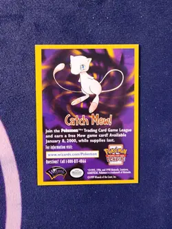 SQUARE CORNER Catch Mew 1999 Mew PROMO Insert WOTC Pokemon League Cards NM - Image 1