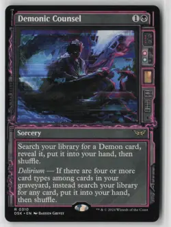 Demonic Counsel (Showcase) 310 Rare Duskmourn: House of Horror Near Mint - Image 1