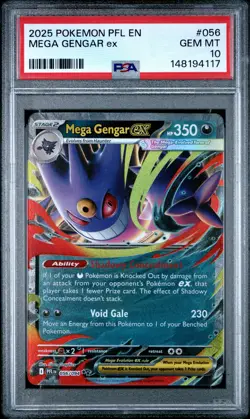 2025 POKEMON PFL EN-PHANTASMAL FLAMES #056 MEGA GENGAR EX PSA 10 - Image 1