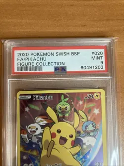 Pokemon PIKACHU #SWSH020 Figure Collection Promo - 2020 Sword & Shield NM PSA 9 - Image 2