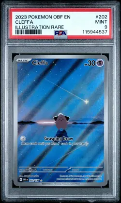 Pokemon TCG Cleffa 202/197 Illustration Rare Obsidian Flames Graded PSA 9 - Image 1
