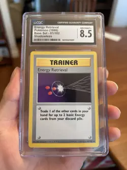 Pokemon Energy Retrieval Base Set 81/102 Shadowless CGC 8.5 - Image 1