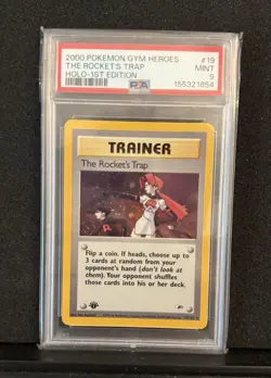 Pokemon 2000 Gym Heroes the Rocket's Trap Holo 1st Edition 19/132 PSA 9 - Image 1