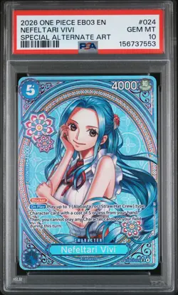 2026 One Piece EB03 Nefeltari Vivi 024 Special Alt Art SP PSA 10 Gem Mint - Image 1