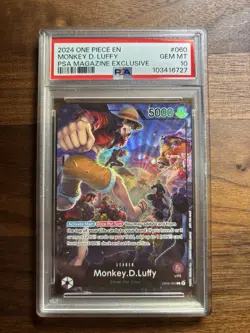 One Piece Monkey D. Luffy PSA 10 Exclusive Magazine Promo OP05-060 - Image 1