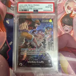 2024 One Piece #OP05-060 Monkey D. Luffy PSA Magazine Promo Graded PSA 10 Gem - Image 1