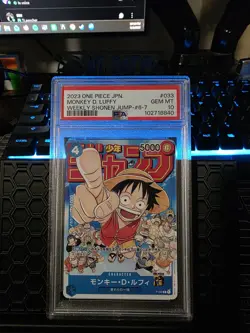 2023 ONE PIECE JPN PROMOS WEEKLY SHONEN JUMP-ISSUE 6-7 MONKEY D. LUFFY PSA 10 - Image 1