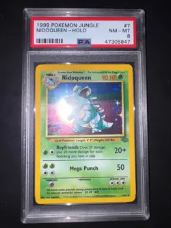 PSA 8 Pokemon Card Nidoqueen Jungle Holo Rare #7 ENG - Image 1