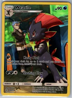 Weavile (Secret) 238/236 SM - Cosmic Eclipse - Pokemon Card - NM - Image 1