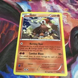 ~ Pokemon TCG ~ Entei 14/98 ~ Rare Cosmos Holo Card ~ Ancient Origins ~ NM - Image 2