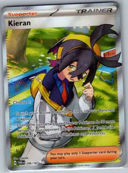 Kieran 206/167 SV06: Twilight Masquerade - Pokemon Card - NM - Image 1
