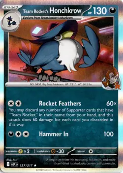 Team Rocket's Honchkrow 127/217 ME: Ascended Heroes Pokemon Card TCG - Image 1