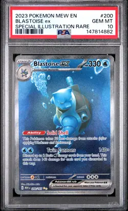 2023 POKEMON MEW EN-151 SPECIAL ILLUSTRATION RARE #200 BLASTOISE EX PSA 10 - Image 1