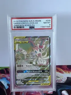 2019 Pokemon SM Gardevoir & Sylveon GX 205/214 Unbroken Bonds PSA 8 - Image 1