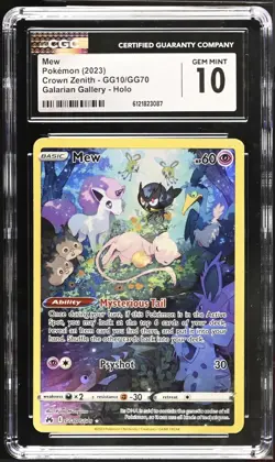 2023 Pokemon Crown Zenith GG10/GG70 Mew Holo Galarian Gallery CGC 10 - Image 1