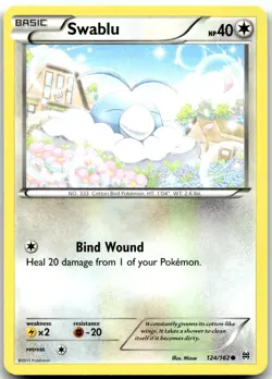 Pokemon Swablu BREAKthrough BKT #124/162 Common LP FILL YOUR SET!! - Image 1