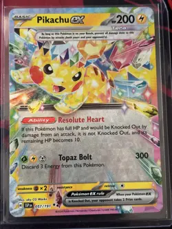 Pokemon TCG Pikachu EX 057/191 Surging Sparks - Image 1