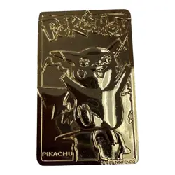 Vintage 1999 Burger King Pokemon 23k Gold Plated Pikachu Collectible Card - Image 1