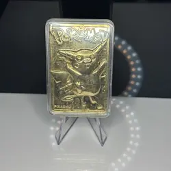 Pokemon PIKACHU Trading Card Bar - 23K Gold Plated - Burger King 1999 - Image 1