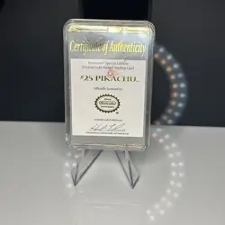 Pokemon PIKACHU Trading Card Bar - 23K Gold Plated - Burger King 1999 - Image 2