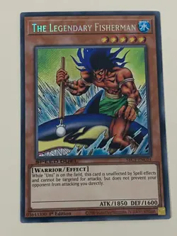 Yugioh The Legendary Fisherman x 3 - 1st Edition Secret Rare NM - Free Holo Card - Image 3